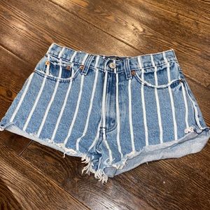 Striped Abercrombie Jean Shorts